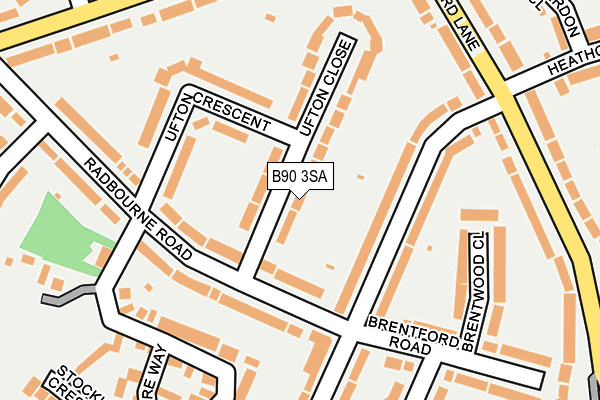 B90 3SA map - OS OpenMap – Local (Ordnance Survey)