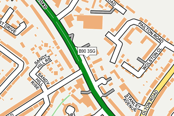 B90 3SG map - OS OpenMap – Local (Ordnance Survey)