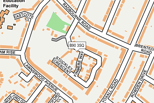 B90 3SQ map - OS OpenMap – Local (Ordnance Survey)