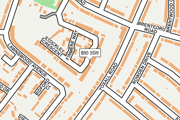 B90 3SW map - OS OpenMap – Local (Ordnance Survey)