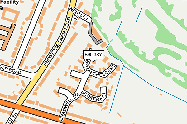B90 3SY map - OS OpenMap – Local (Ordnance Survey)