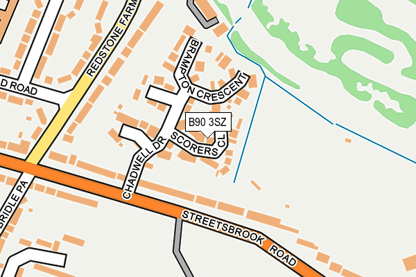 B90 3SZ map - OS OpenMap – Local (Ordnance Survey)