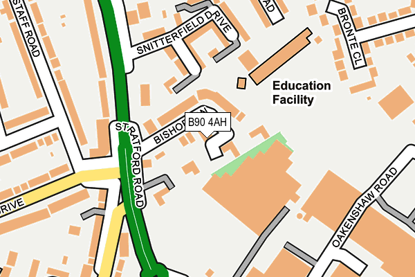 B90 4AH map - OS OpenMap – Local (Ordnance Survey)