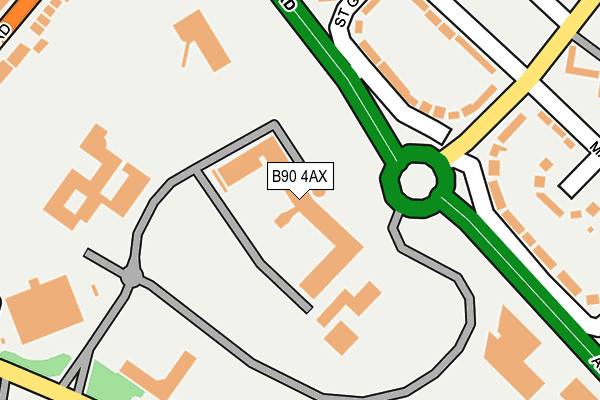 B90 4AX map - OS OpenMap – Local (Ordnance Survey)