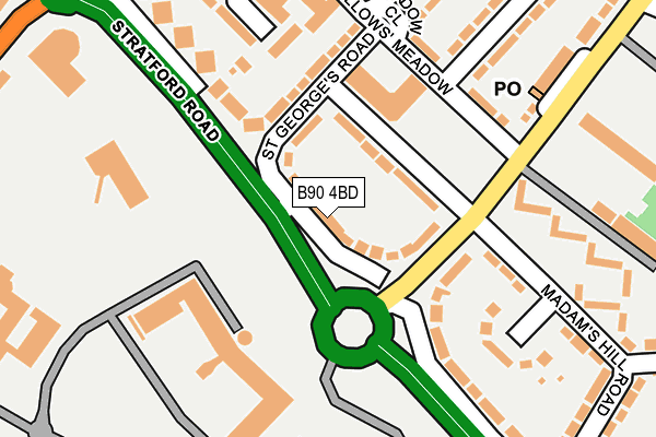 B90 4BD map - OS OpenMap – Local (Ordnance Survey)