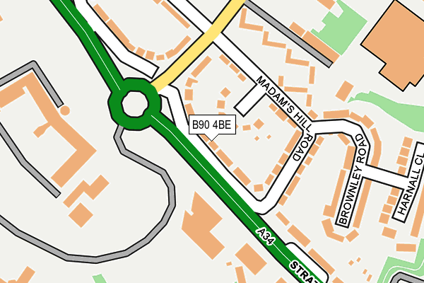 B90 4BE map - OS OpenMap – Local (Ordnance Survey)