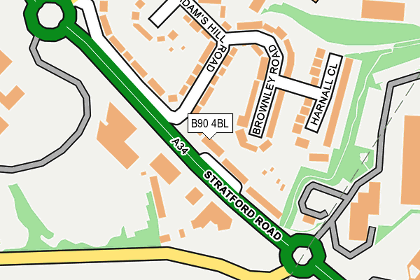 B90 4BL map - OS OpenMap – Local (Ordnance Survey)