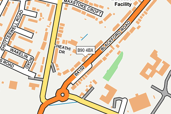 B90 4BX map - OS OpenMap – Local (Ordnance Survey)