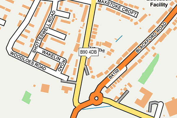 B90 4DB map - OS OpenMap – Local (Ordnance Survey)
