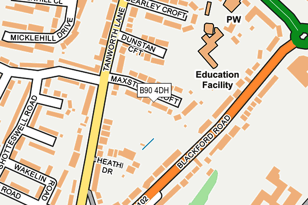 B90 4DH map - OS OpenMap – Local (Ordnance Survey)