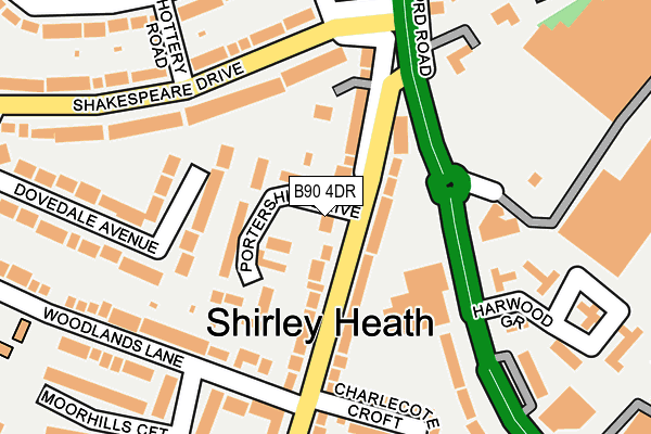 B90 4DR map - OS OpenMap – Local (Ordnance Survey)