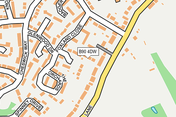 B90 4DW map - OS OpenMap – Local (Ordnance Survey)