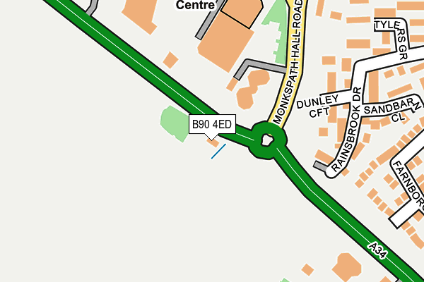 B90 4ED map - OS OpenMap – Local (Ordnance Survey)