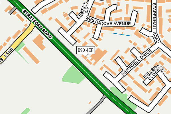 B90 4EF map - OS OpenMap – Local (Ordnance Survey)