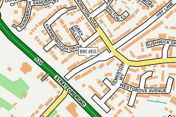 B90 4EG map - OS OpenMap – Local (Ordnance Survey)