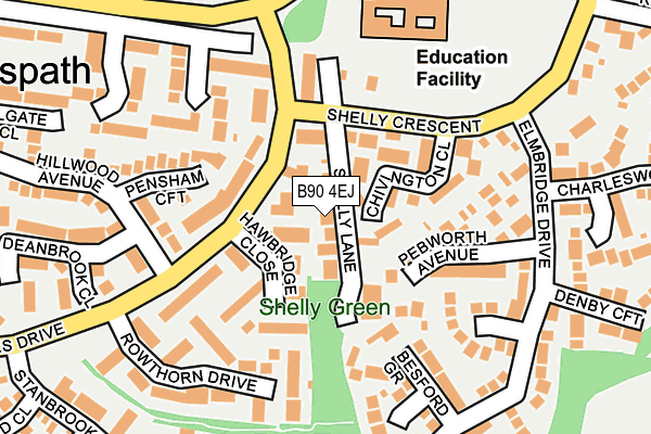 B90 4EJ map - OS OpenMap – Local (Ordnance Survey)