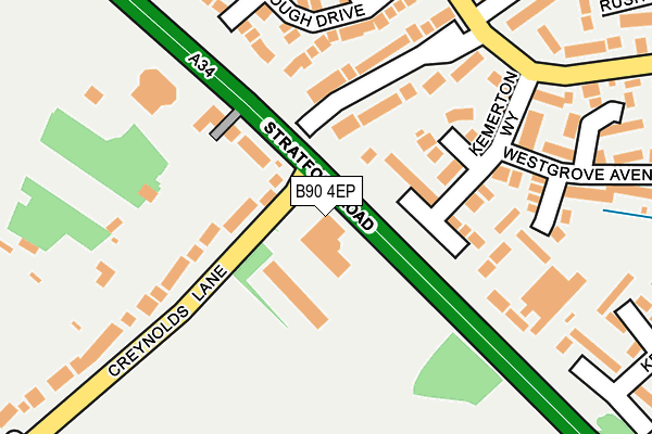 B90 4EP map - OS OpenMap – Local (Ordnance Survey)