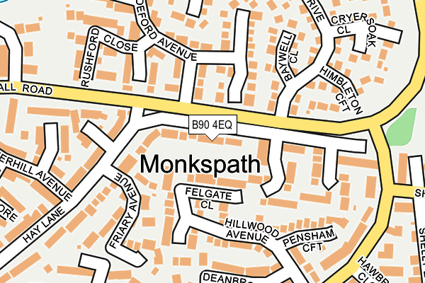 B90 4EQ map - OS OpenMap – Local (Ordnance Survey)