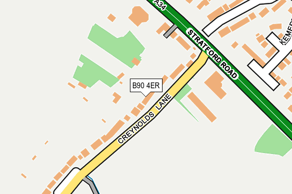 B90 4ER map - OS OpenMap – Local (Ordnance Survey)