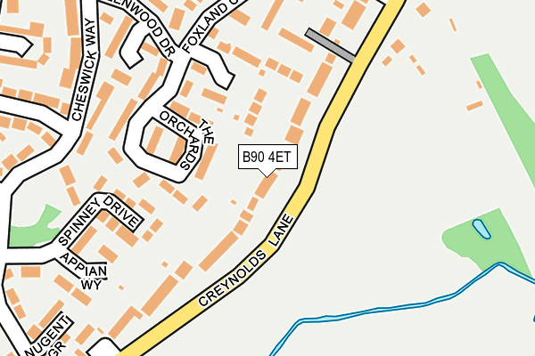B90 4ET map - OS OpenMap – Local (Ordnance Survey)