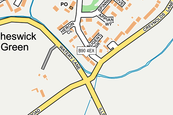 B90 4EX map - OS OpenMap – Local (Ordnance Survey)
