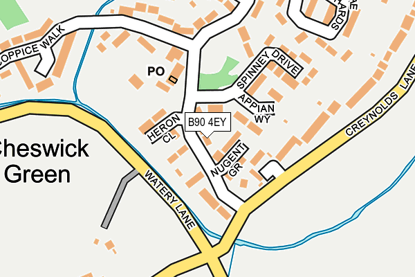 B90 4EY map - OS OpenMap – Local (Ordnance Survey)