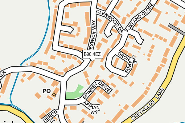 B90 4EZ map - OS OpenMap – Local (Ordnance Survey)