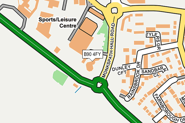 B90 4FY map - OS OpenMap – Local (Ordnance Survey)