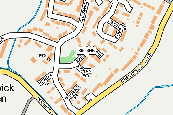 B90 4HB map - OS OpenMap – Local (Ordnance Survey)