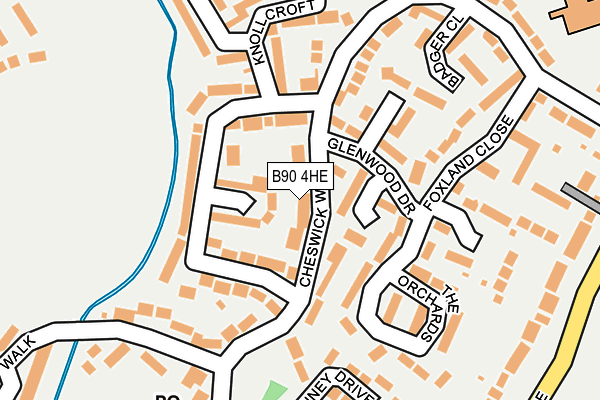 B90 4HE map - OS OpenMap – Local (Ordnance Survey)