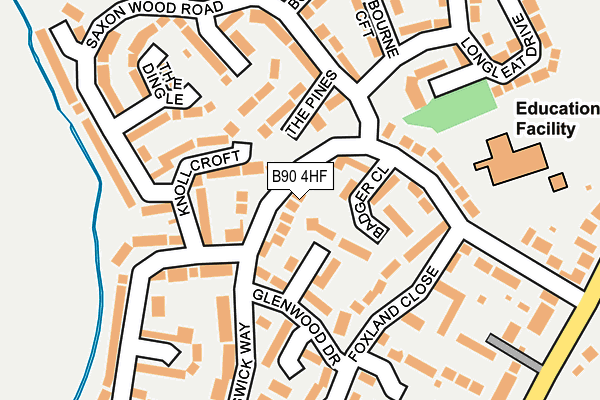 B90 4HF map - OS OpenMap – Local (Ordnance Survey)