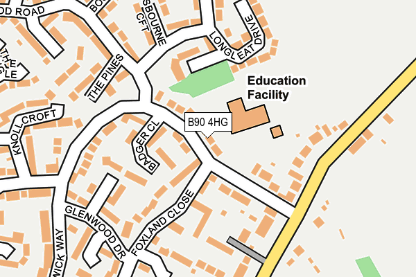 B90 4HG map - OS OpenMap – Local (Ordnance Survey)