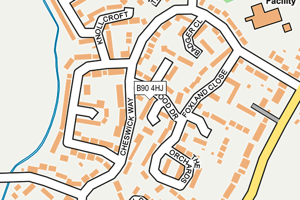 B90 4HJ map - OS OpenMap – Local (Ordnance Survey)