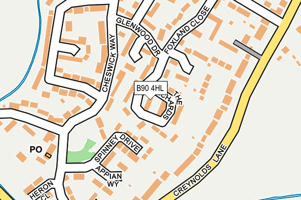 B90 4HL map - OS OpenMap – Local (Ordnance Survey)