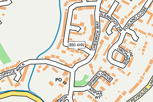 B90 4HN map - OS OpenMap – Local (Ordnance Survey)