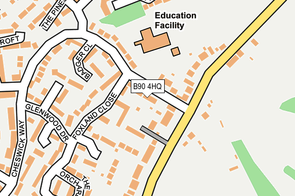 B90 4HQ map - OS OpenMap – Local (Ordnance Survey)