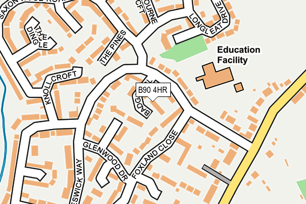 B90 4HR map - OS OpenMap – Local (Ordnance Survey)