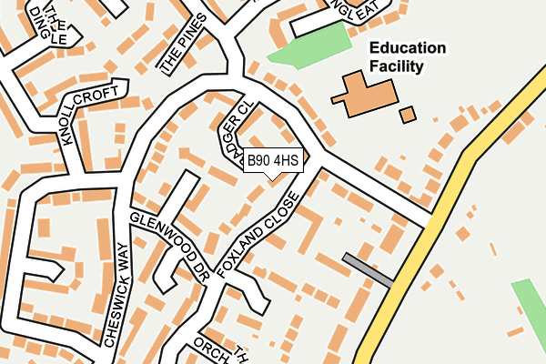 B90 4HS map - OS OpenMap – Local (Ordnance Survey)