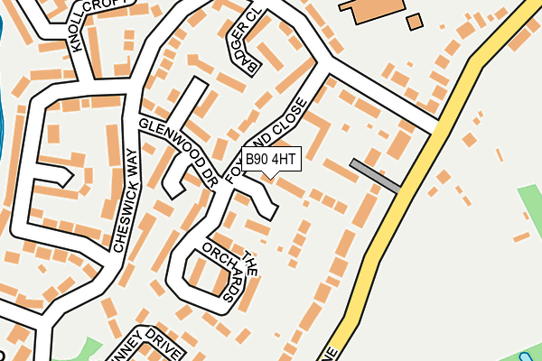 B90 4HT map - OS OpenMap – Local (Ordnance Survey)