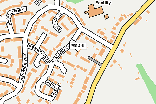 B90 4HU map - OS OpenMap – Local (Ordnance Survey)