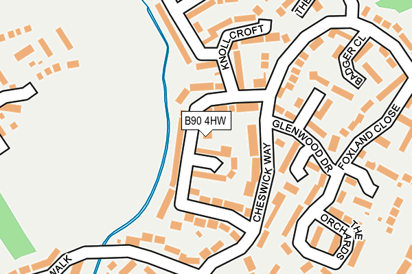 B90 4HW map - OS OpenMap – Local (Ordnance Survey)