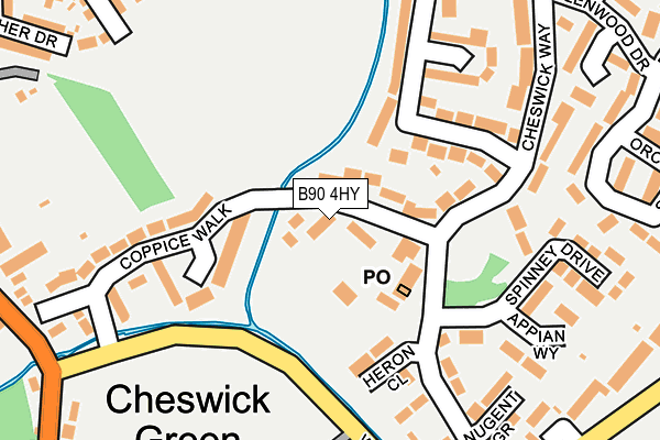 B90 4HY map - OS OpenMap – Local (Ordnance Survey)