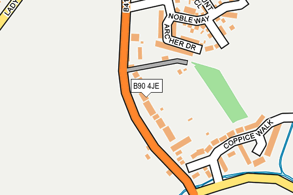 B90 4JE map - OS OpenMap – Local (Ordnance Survey)