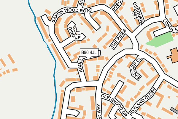 B90 4JL map - OS OpenMap – Local (Ordnance Survey)