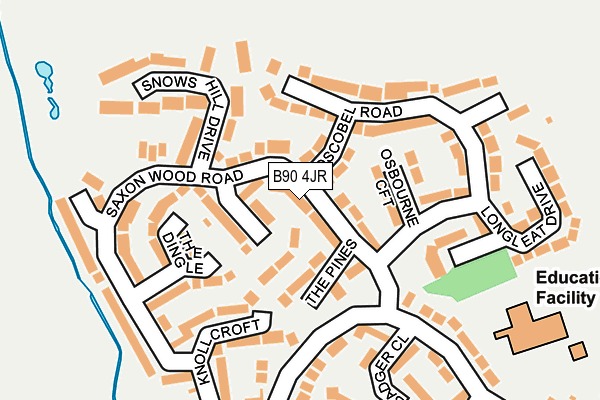 B90 4JR map - OS OpenMap – Local (Ordnance Survey)