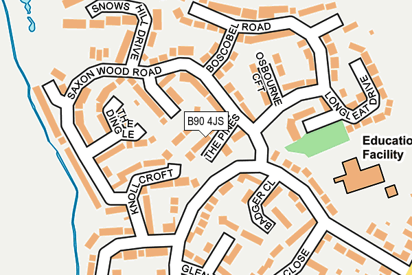 B90 4JS map - OS OpenMap – Local (Ordnance Survey)