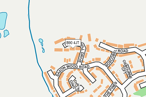 B90 4JT map - OS OpenMap – Local (Ordnance Survey)