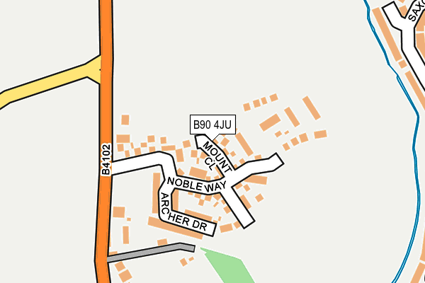B90 4JU map - OS OpenMap – Local (Ordnance Survey)