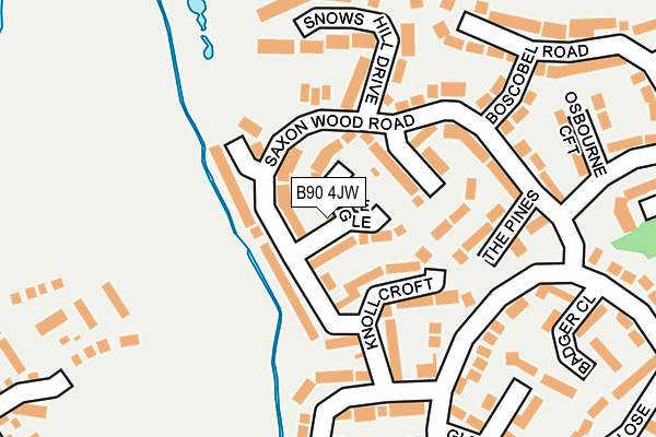 B90 4JW map - OS OpenMap – Local (Ordnance Survey)