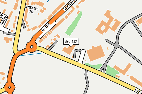 B90 4JX map - OS OpenMap – Local (Ordnance Survey)
